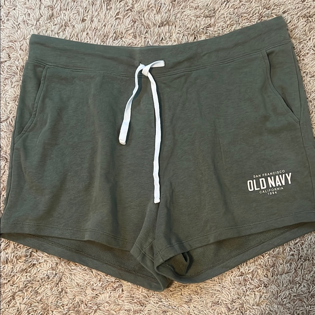 Old Navy Green Athletic Shorts With Drawstring Waist